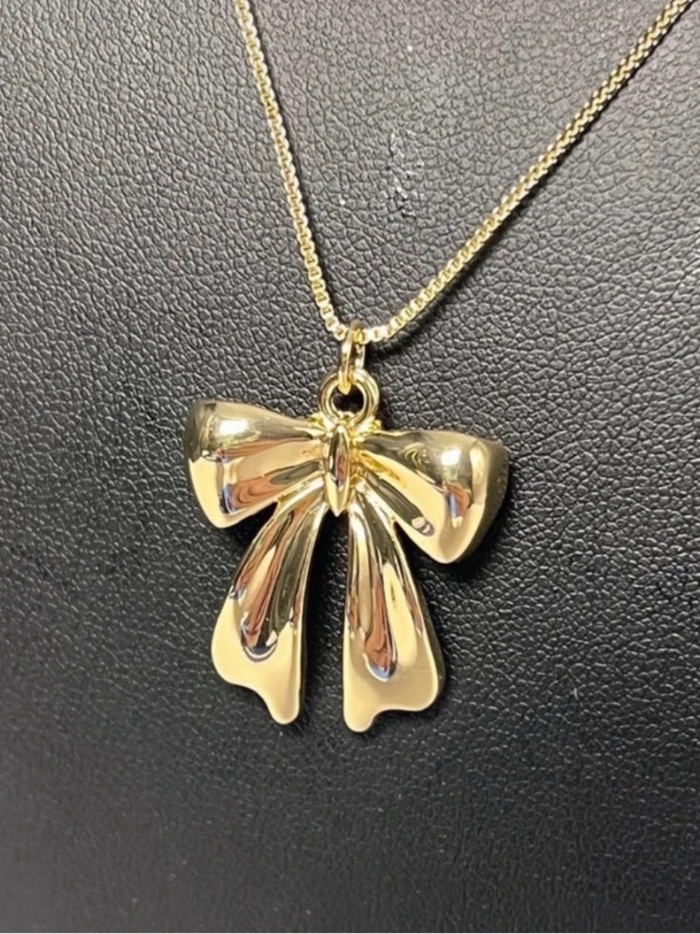 Gold Filled Bow Pendant Necklace - Women Jewelry